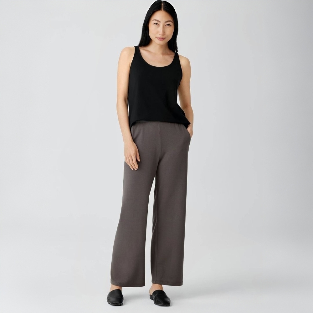 Eileen Fisher Viscose Blend Cigarette Straight Wide Leg Gray Minimalist Pants M - Picture 14 of 14